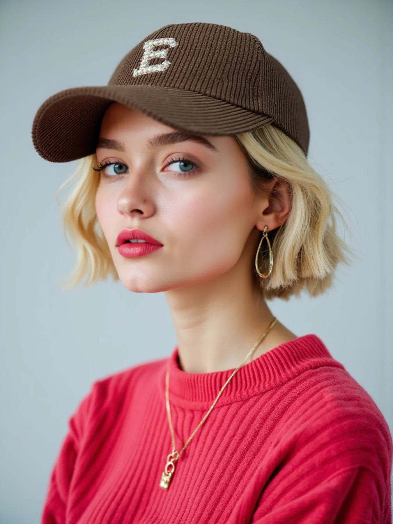 1 PC Letter A-Z Japanese Style Corduroy Baseball Cap - Unisex Fall Winter Hat with Sun UV Protection