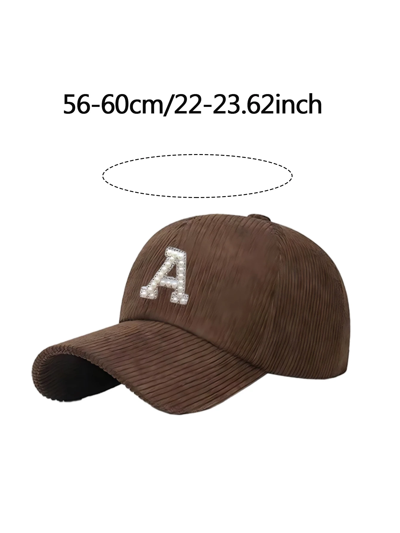 1 PC Letter A-Z Japanese Style Corduroy Baseball Cap - Unisex Fall Winter Hat with Sun UV Protection