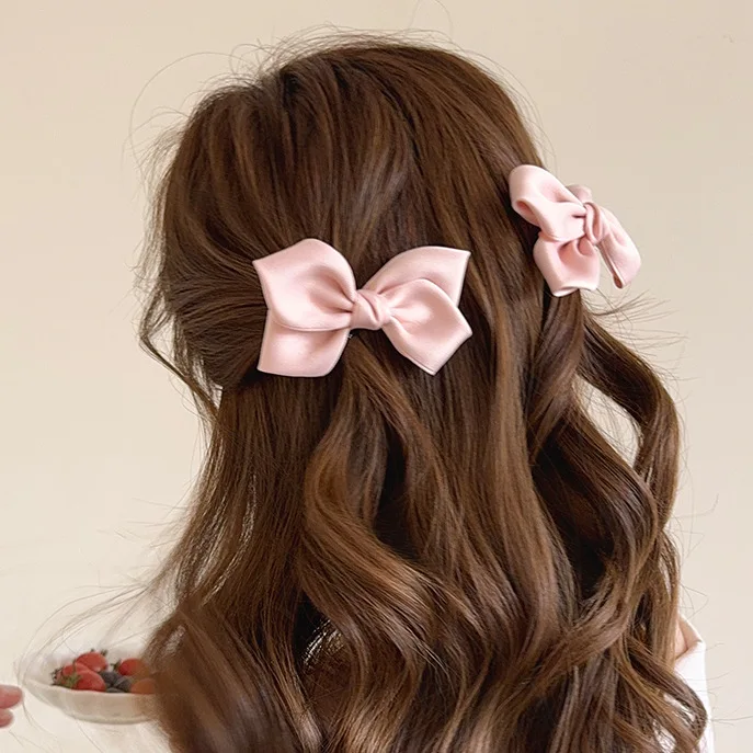 2pc Cute Sweetly Candy Color Bow Hairpin Hair Side Clips for Girls Women Childs Ladies Hair Accessories