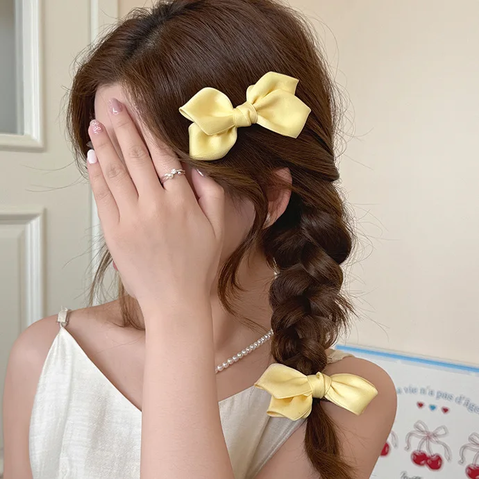 2pc Cute Sweetly Candy Color Bow Hairpin Hair Side Clips for Girls Women Childs Ladies Hair Accessories