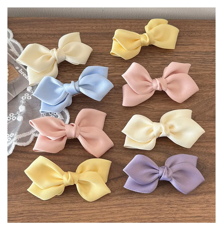 2pc Cute Sweetly Candy Color Bow Hairpin Hair Side Clips for Girls Women Childs Ladies Hair Accessories
