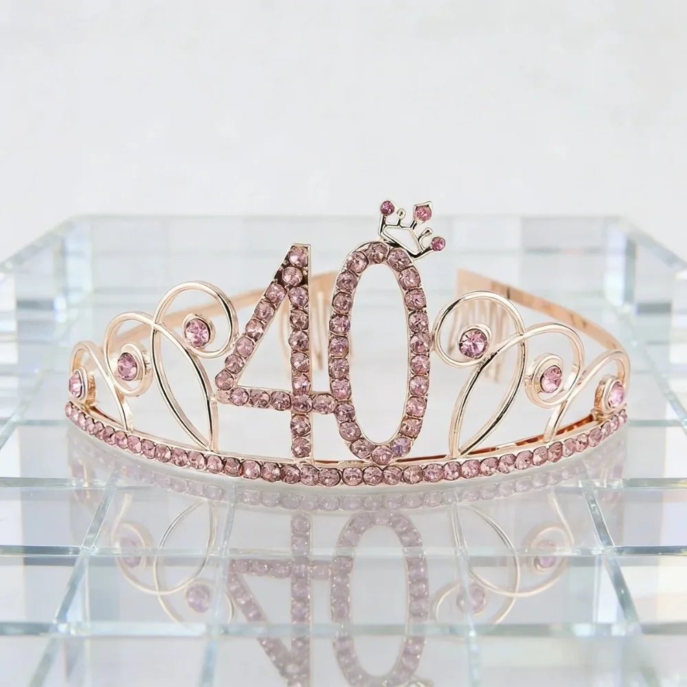 Rose Gold Crystal Crown Hairband Alloy Bridal Princess Wedding Birthday Party Hair Accessories Headbands for Women Hair Bands