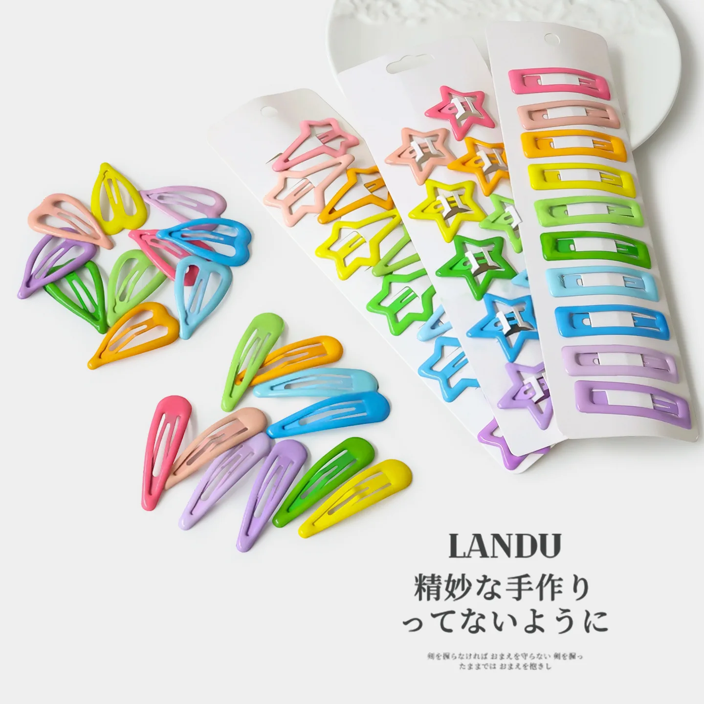 10pcs Colorful BB Clips Cute Star Heart Shaped Dopamine Colored Hair Clip Set Girls Headwear Daily Hair Decor Accessories