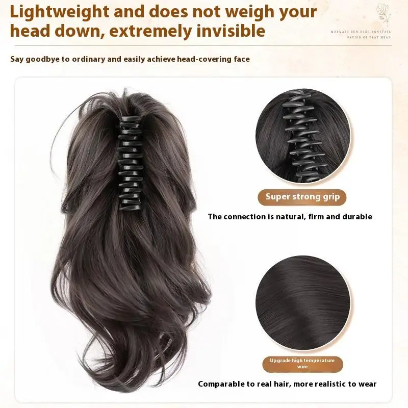 New 1Pc Synthetic Ponytail Claw Clip Fluffy Curly Hair Extensions Ladies Ponytail Hair Clip Party Daily Wear DIY Accessories