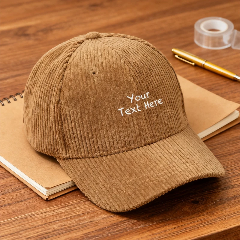 Corduroy Baseball Cap Men Women Customizable Style Fashion Streetwear Adjustable Dad Cap Sun Hat for Personalization Outdoor Cap