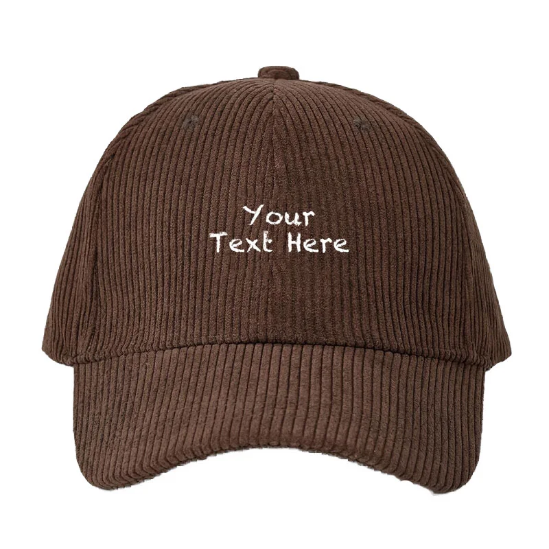 Corduroy Baseball Cap Men Women Customizable Style Fashion Streetwear Adjustable Dad Cap Sun Hat for Personalization Outdoor Cap