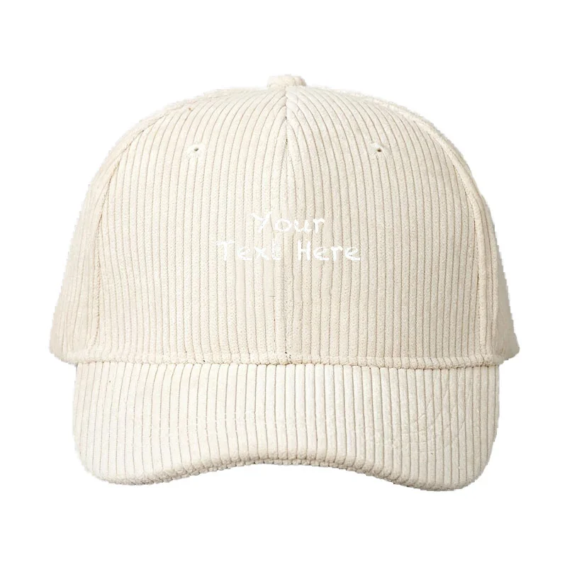 Corduroy Baseball Cap Men Women Customizable Style Fashion Streetwear Adjustable Dad Cap Sun Hat for Personalization Outdoor Cap