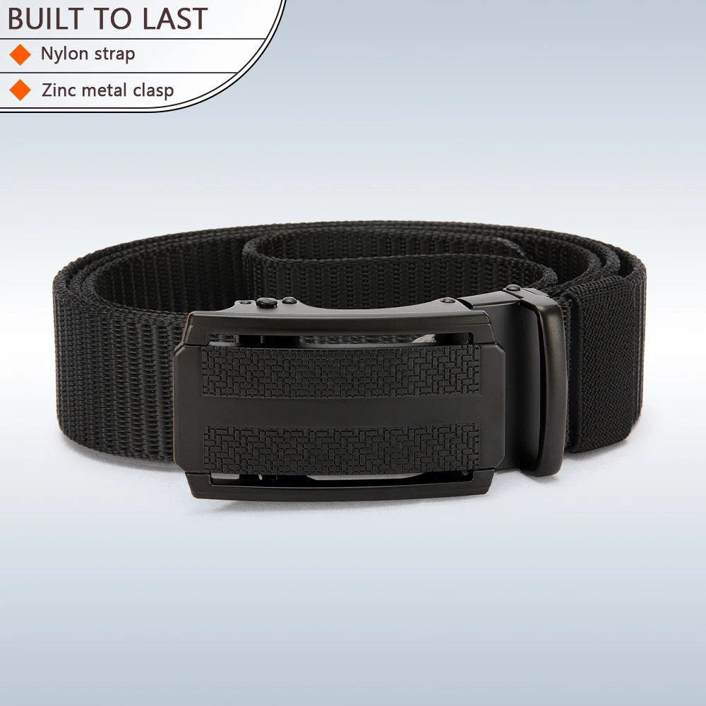 New Golf Sports Elastic Belt Tactical Belt Metal Automatic Buckle Tough Stretch Nylon Men Military Belt