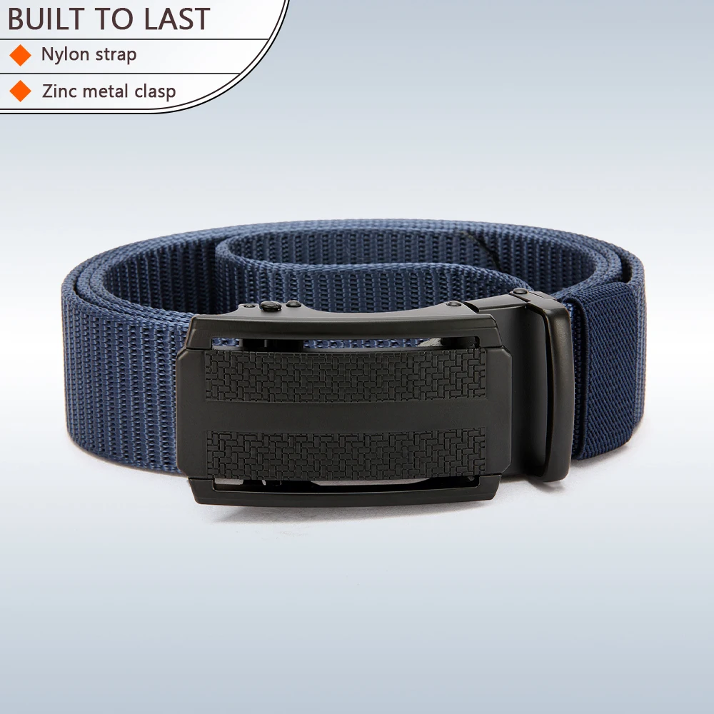 New Golf Sports Elastic Belt Tactical Belt Metal Automatic Buckle Tough Stretch Nylon Men Military Belt
