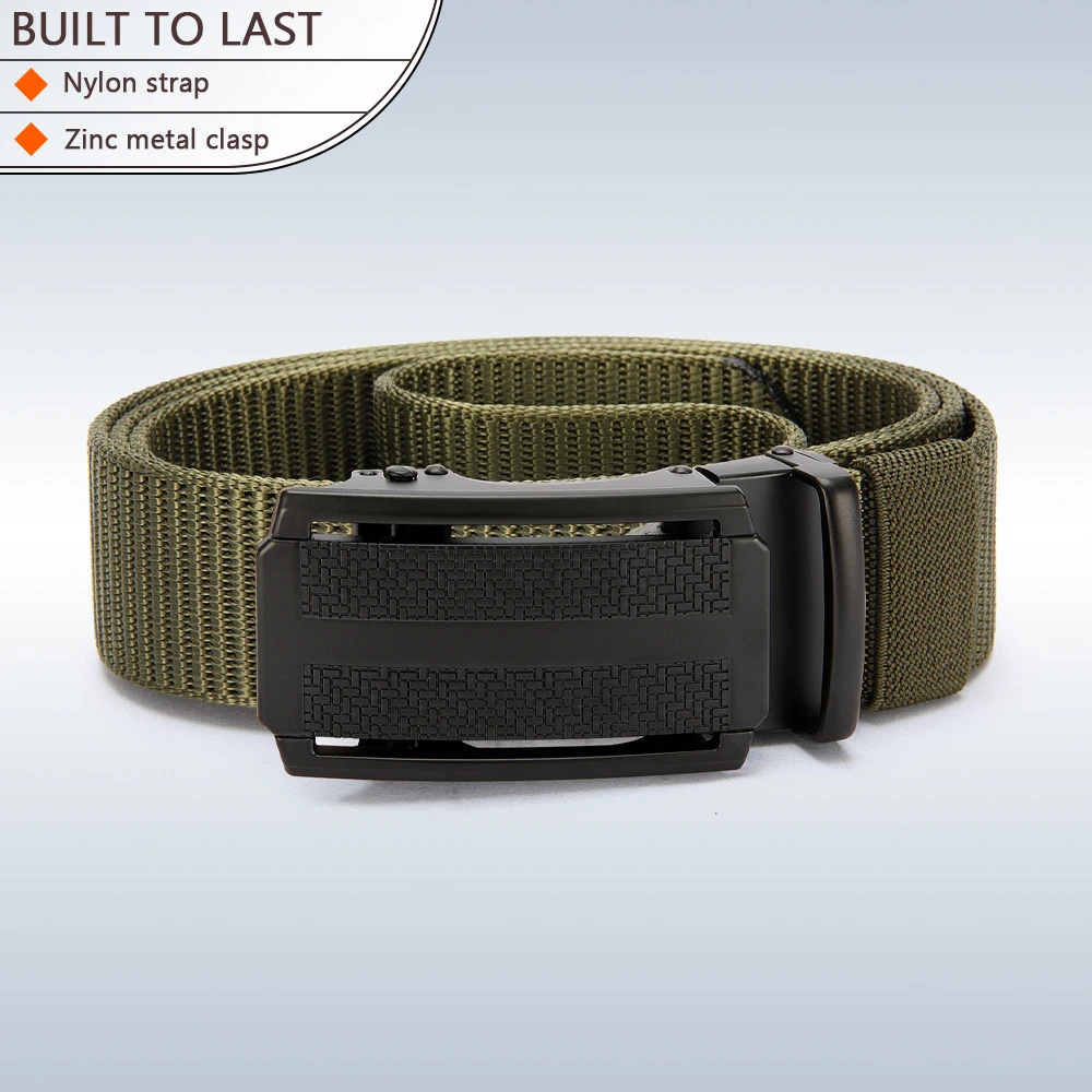 New Golf Sports Elastic Belt Tactical Belt Metal Automatic Buckle Tough Stretch Nylon Men Military Belt