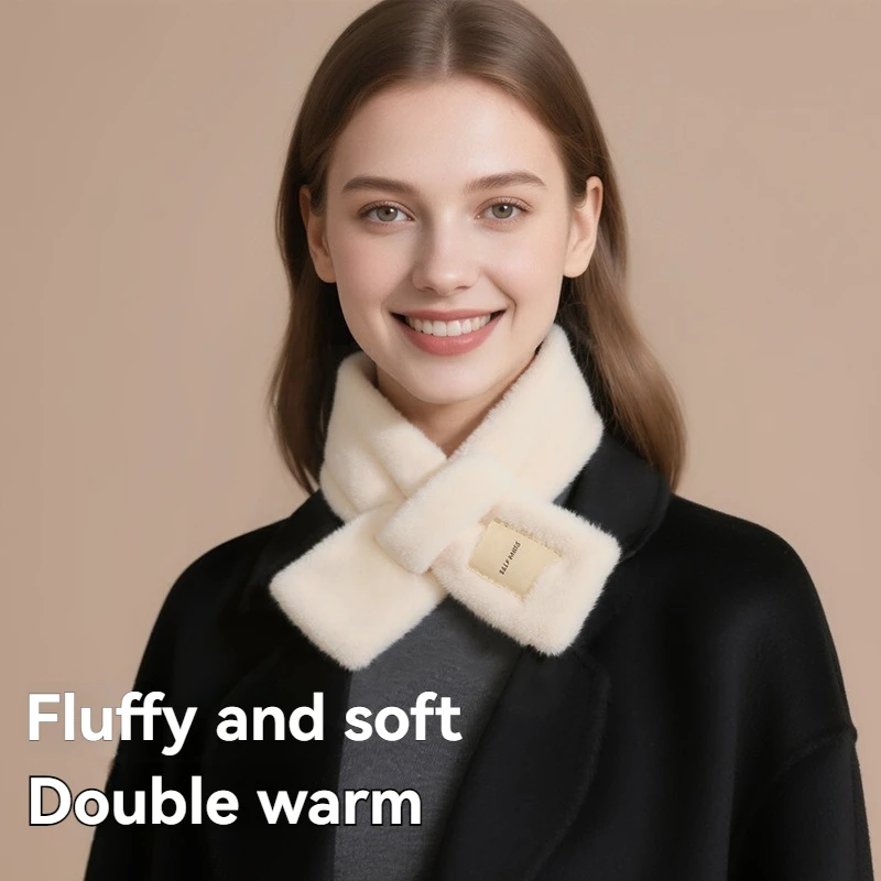 Winter Women's Faux Rabbit Fur Scarf Soft Plush Solid Color Neck Collar Warmer for Adults And Children