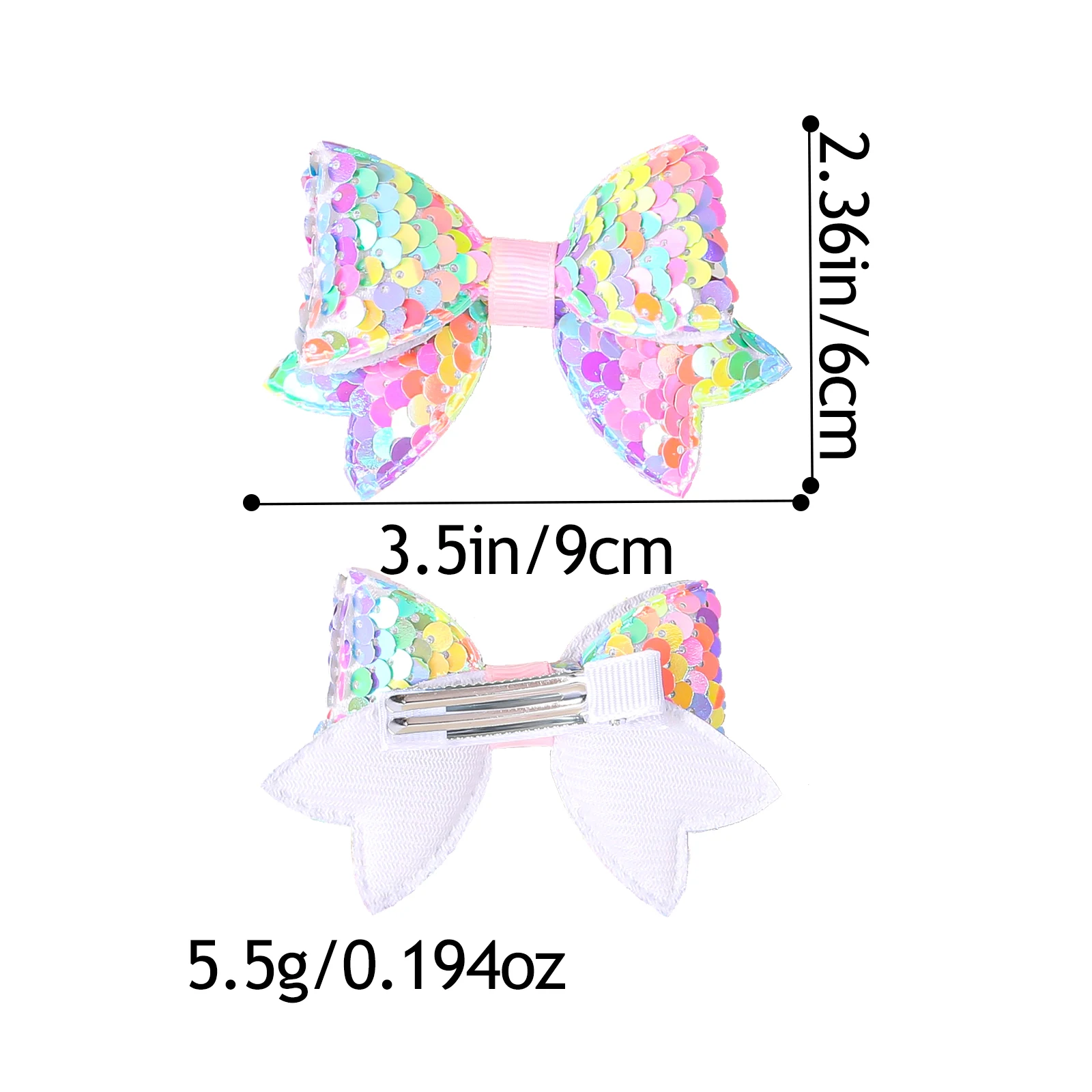 6/12pcs Cute Sequin Hair Bows Clip For Cute Girls Kids Hair Bows Hairpin Barrettes Clips Children Kids Party Hair Accessories