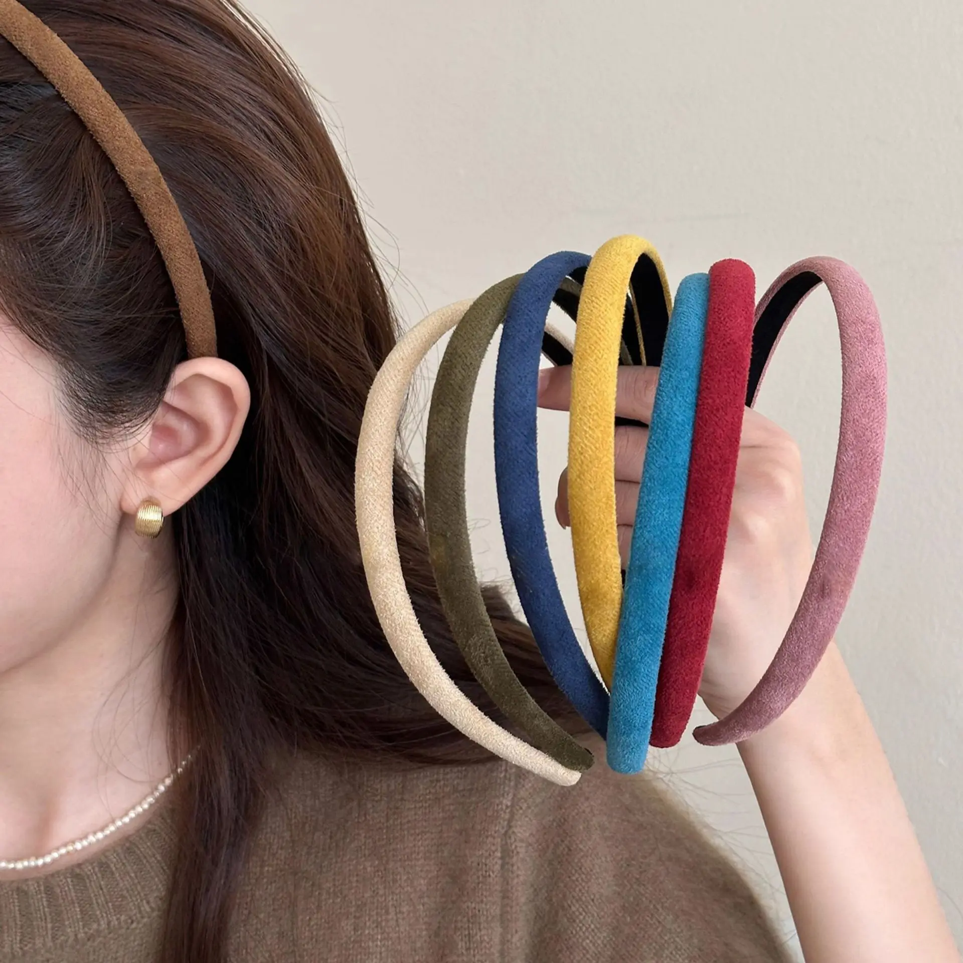 2026 Suede Fine Hairbands Headband Women Girls Wash Face Scrunchies Hair Head Hoop Bands Accessories Headdress Headwear Ornament