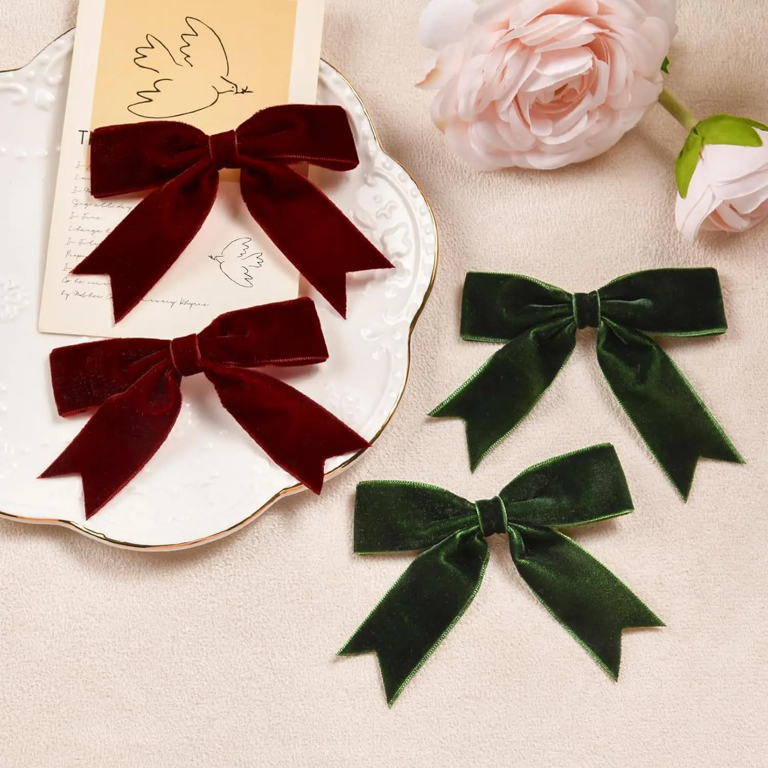 2026 Cute Velvet Bow Christmas Hairpins Children Girls Kid Hair Clips Barrettes Accessories Hairclip Headwear Headdress Ornament