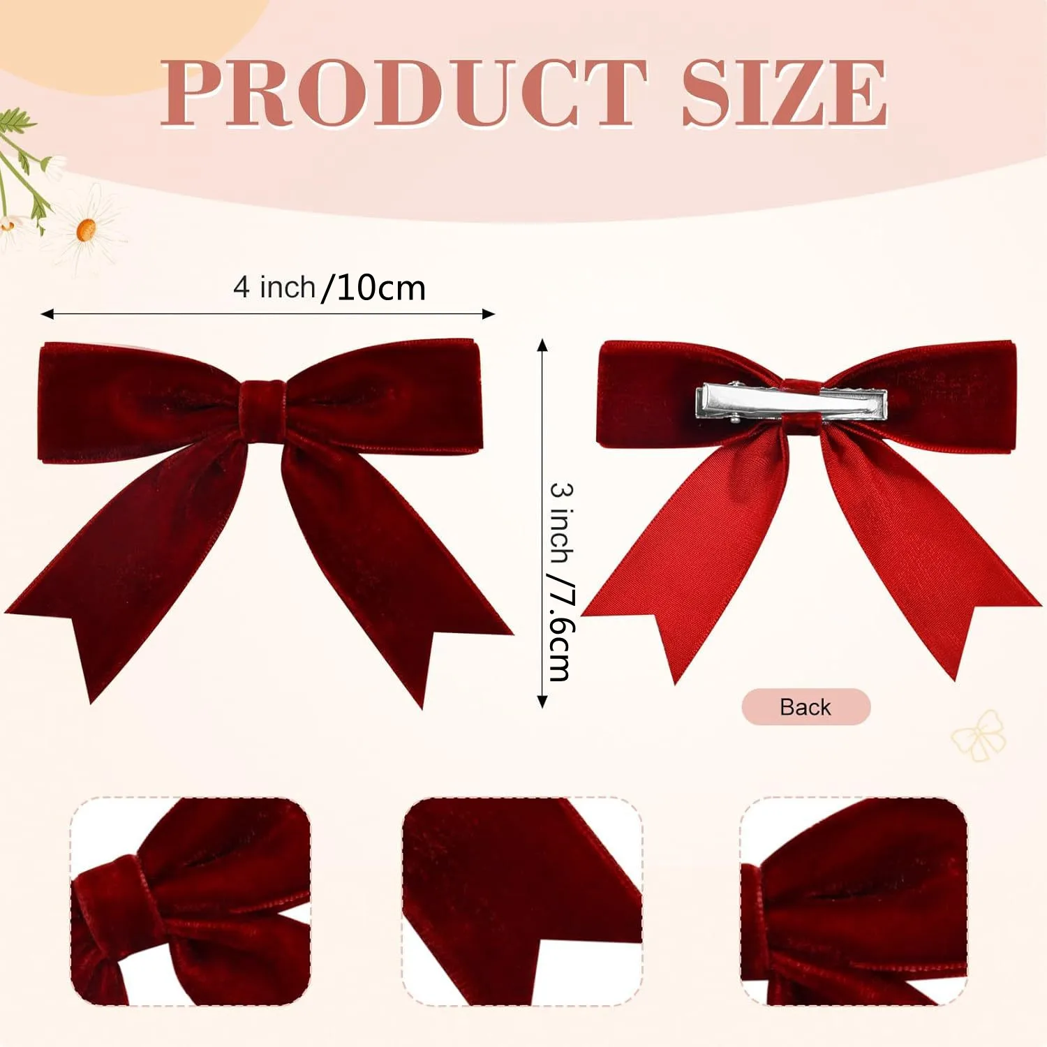 2026 Cute Velvet Bow Christmas Hairpins Children Girls Kid Hair Clips Barrettes Accessories Hairclip Headwear Headdress Ornament