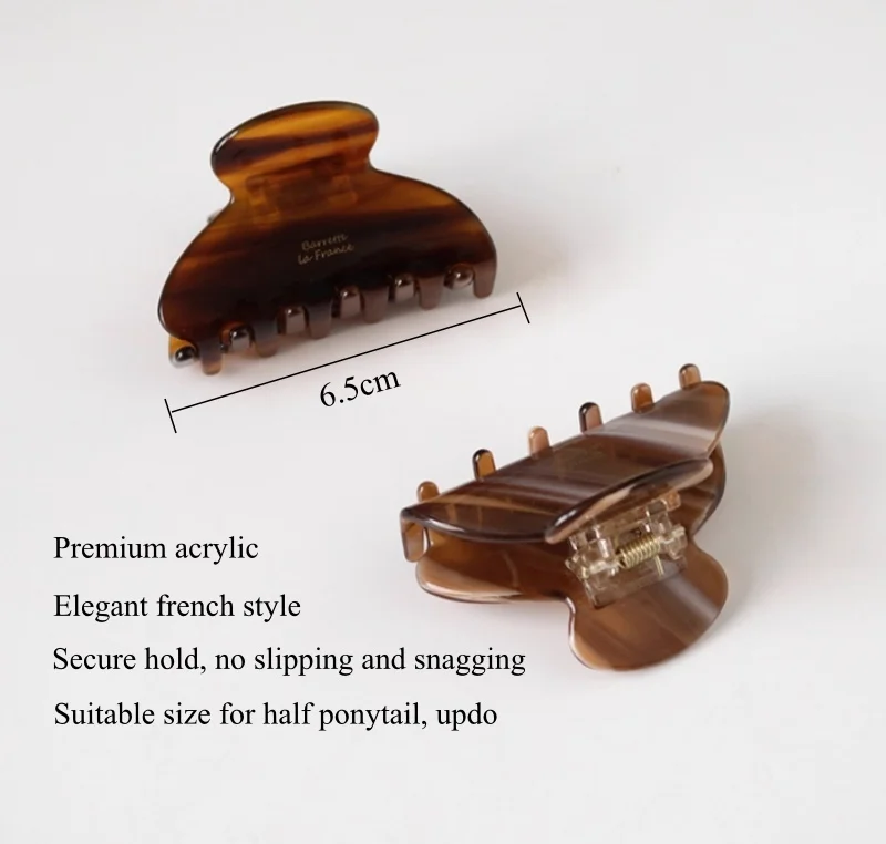 Small Acetic Acid Acrylic Hair Claws For Women Elegant Ponytail Back Clips Chic Rhinestone Clamp Claws Fashion Hair Accessories