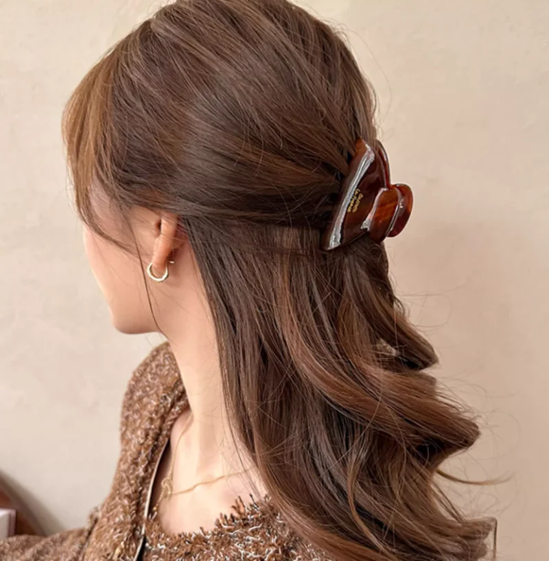 Small Acetic Acid Acrylic Hair Claws For Women Elegant Ponytail Back Clips Chic Rhinestone Clamp Claws Fashion Hair Accessories