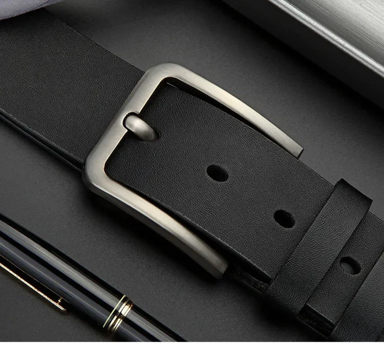 Business Leisure Men's Alloy Square Pin Buckle Belts Male Famous Brand Luxury Designer Synthetic Leather Jeans Belts for Men