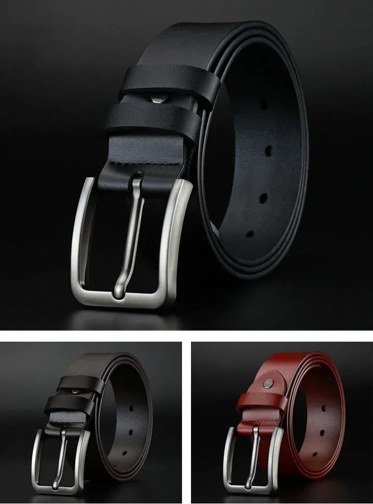 Business Leisure Men's Alloy Square Pin Buckle Belts Male Famous Brand Luxury Designer Synthetic Leather Jeans Belts for Men