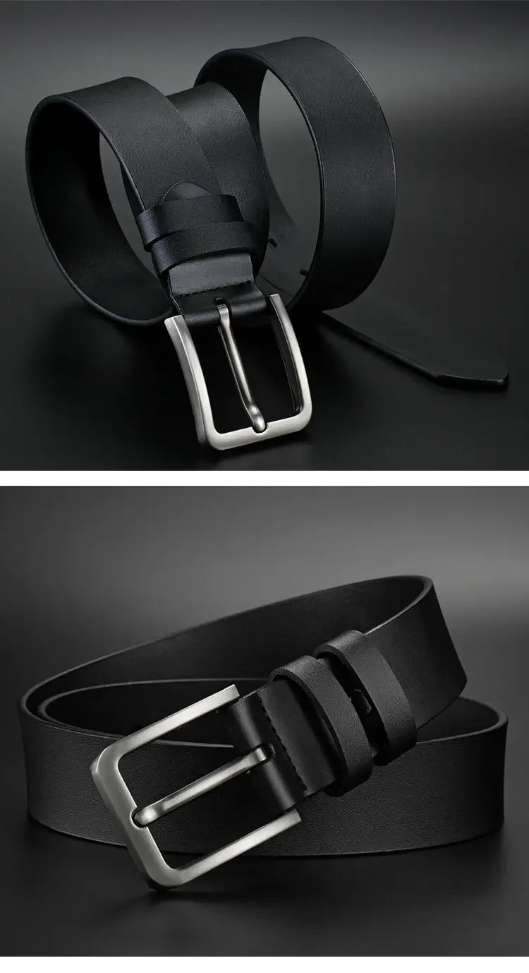 Business Leisure Men's Alloy Square Pin Buckle Belts Male Famous Brand Luxury Designer Synthetic Leather Jeans Belts for Men