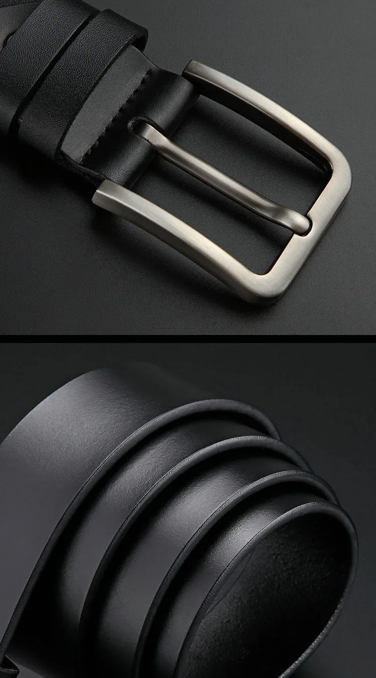Business Leisure Men's Alloy Square Pin Buckle Belts Male Famous Brand Luxury Designer Synthetic Leather Jeans Belts for Men
