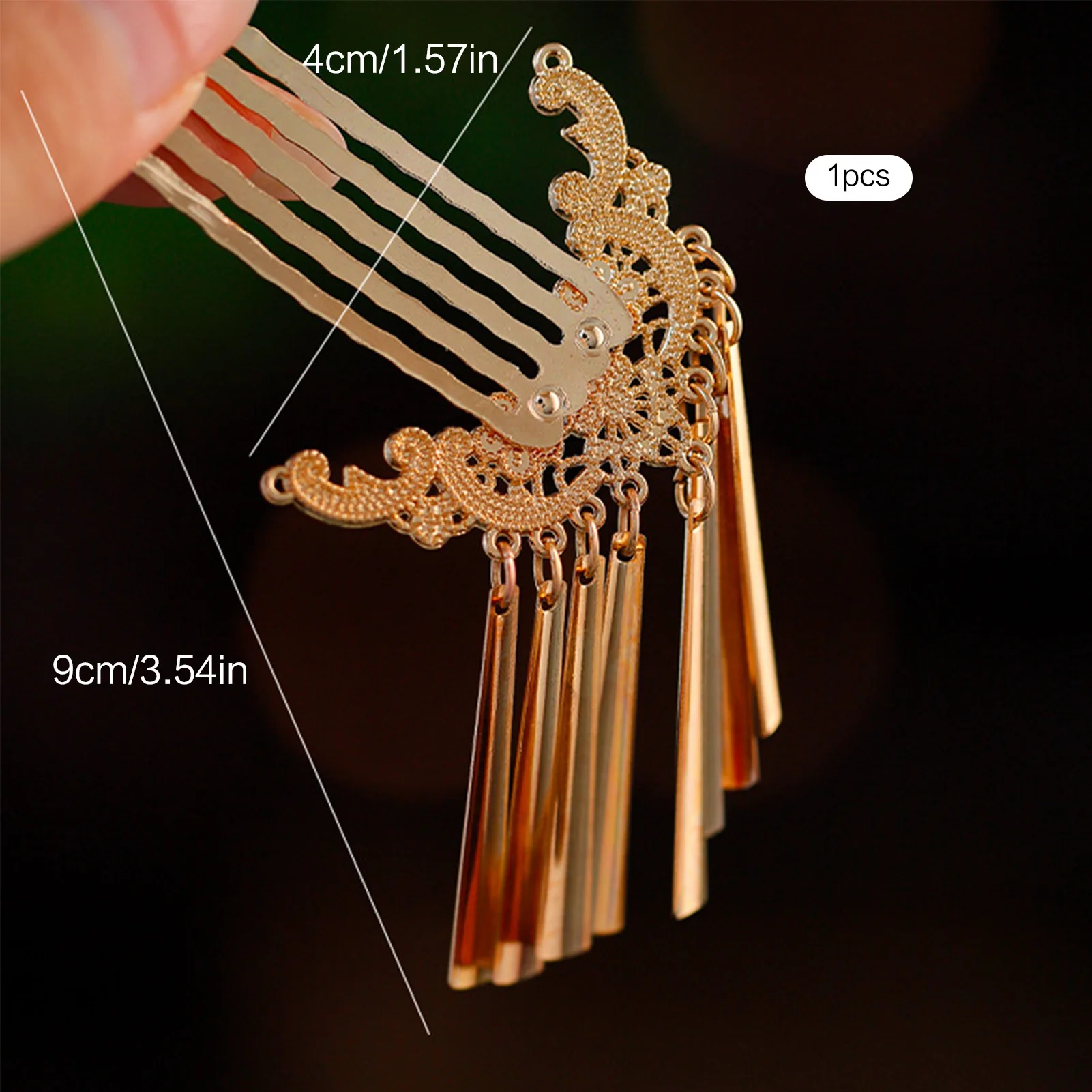 Chinese Side Hairpin Classic Wedding Hair Accessories Retro Tassel Hair Comb Forks Vintage Hanfu Party Barrettes Retro Headwear