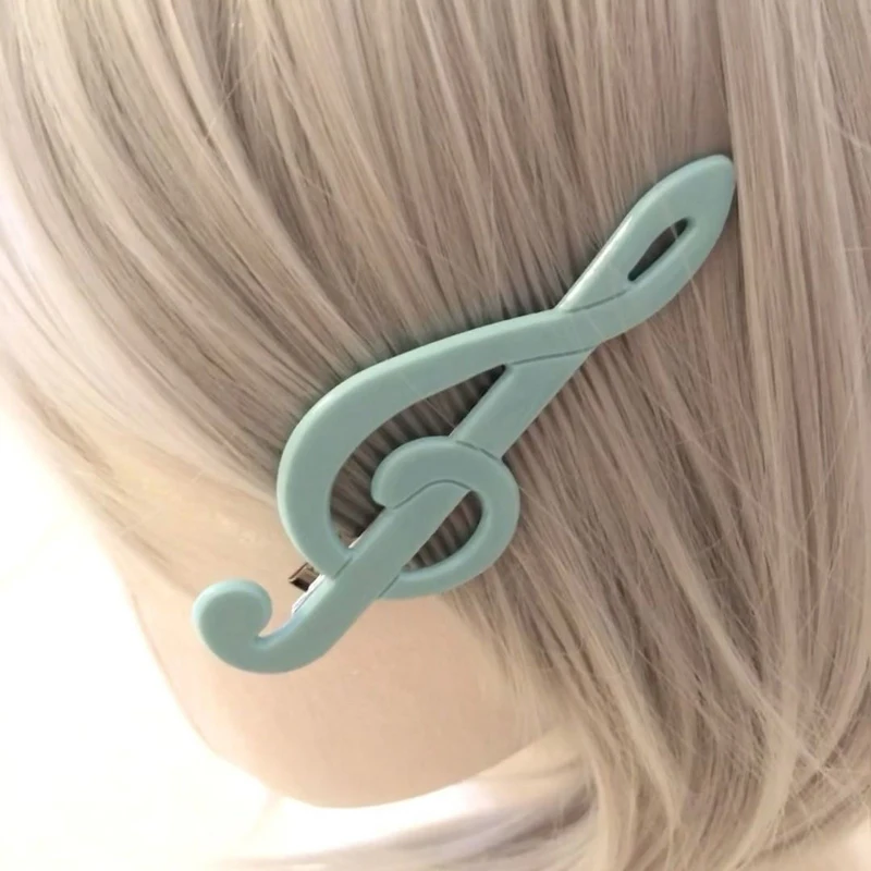 Y2k Style Music Symbol Hair Accessories Vintage Sweet Cute Hair Clip Cyan Fresh Hairpin New Sensea Of Niche Fashion And Art 2026