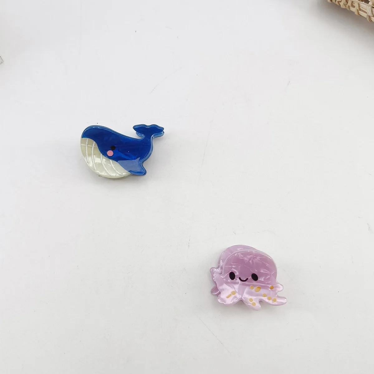 Small Delicate Cute Lovely Acetate Hair Clips Cartoon Whale Seahorse Crab Starfish Hairpins Side Bangs Women Hair Accessories