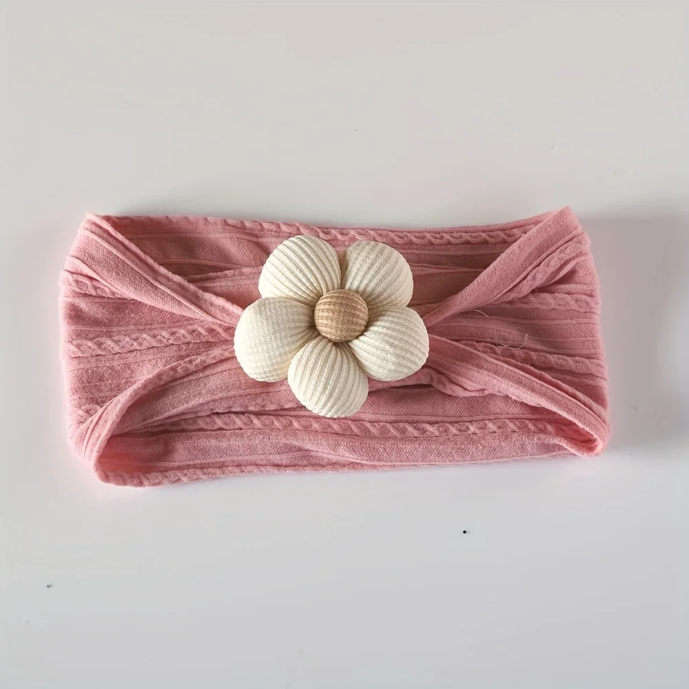 5pcs/lot Hair Bows Nylon Headbands Baby Girls Kids Soft Bows Knot Turban Hair Bands Baby Hair Accessories Children Headwear