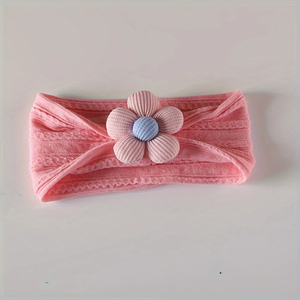 5pcs/lot Hair Bows Nylon Headbands Baby Girls Kids Soft Bows Knot Turban Hair Bands Baby Hair Accessories Children Headwear