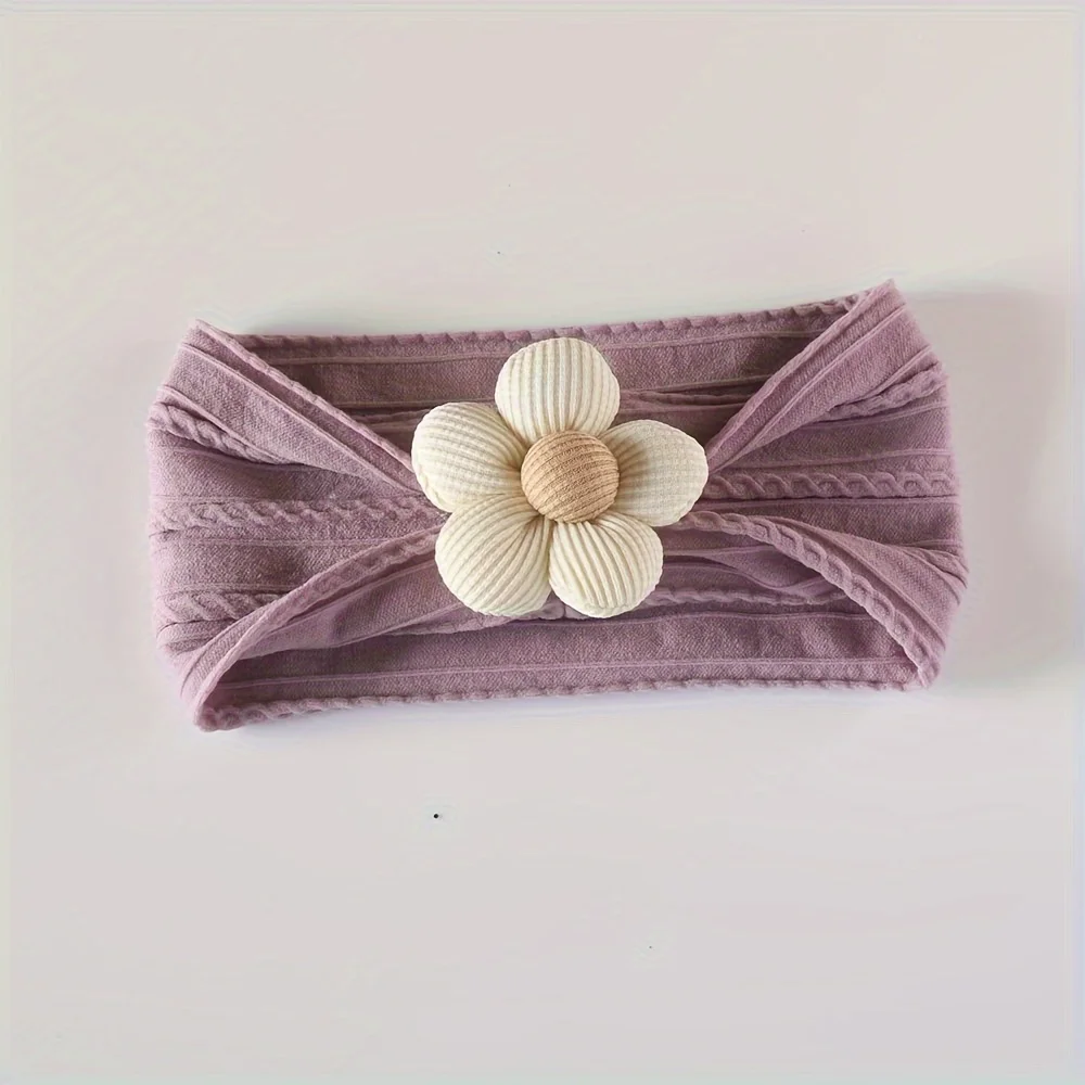 5pcs/lot Hair Bows Nylon Headbands Baby Girls Kids Soft Bows Knot Turban Hair Bands Baby Hair Accessories Children Headwear