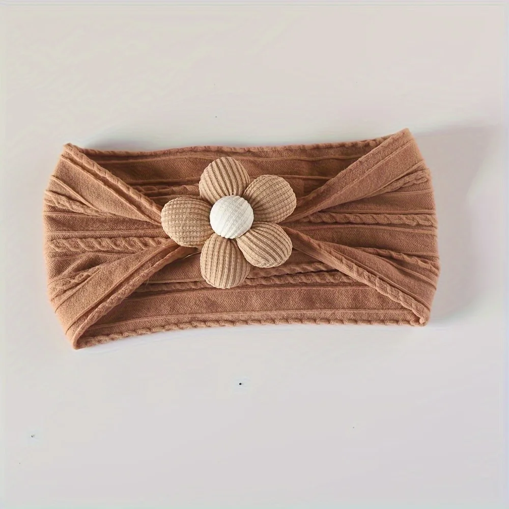 5pcs/lot Hair Bows Nylon Headbands Baby Girls Kids Soft Bows Knot Turban Hair Bands Baby Hair Accessories Children Headwear