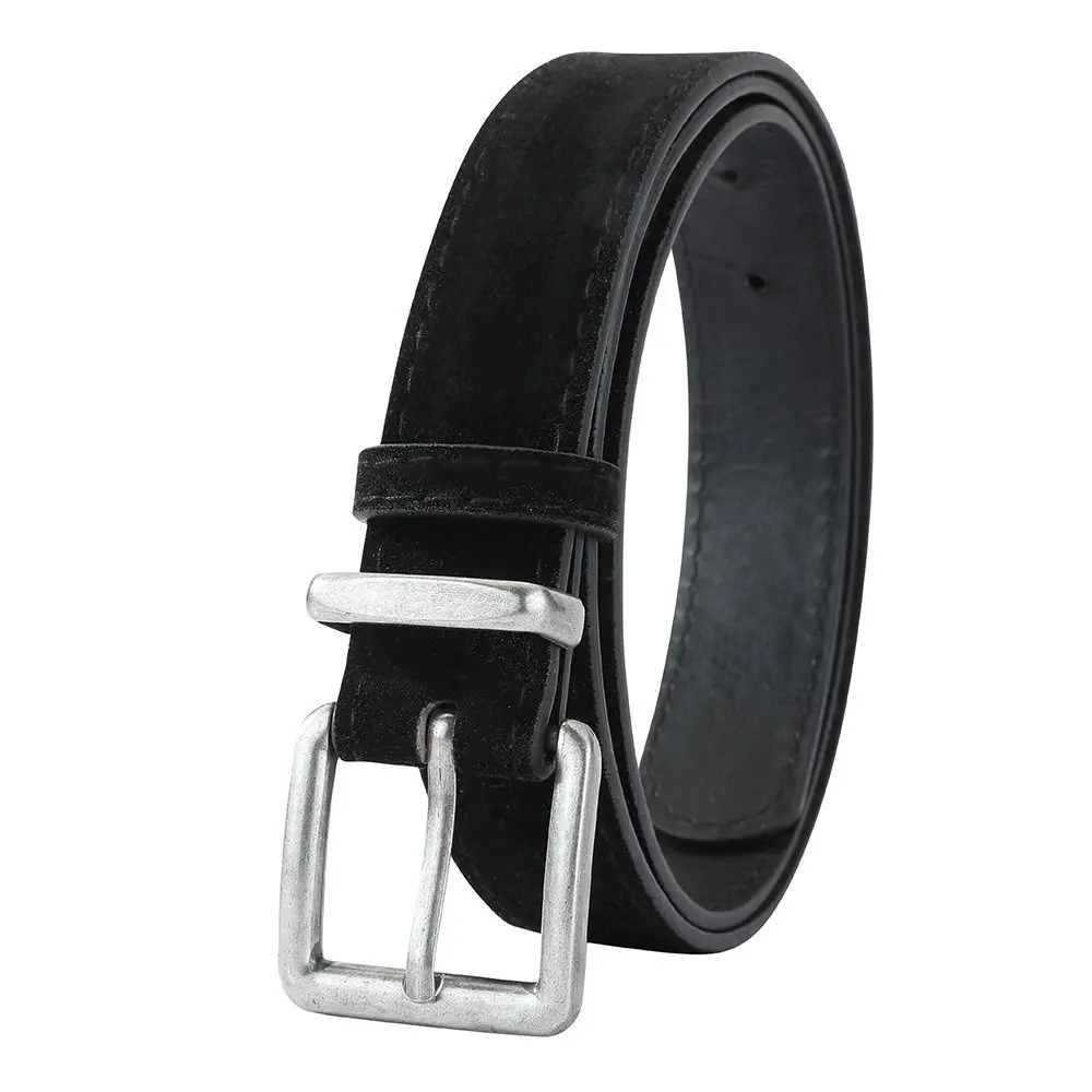 Trendy Pin Buckle Suede Leather Belt Casual Luxury Design Business Waist Belt Retro Waistband For Women