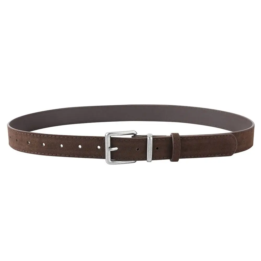 Trendy Pin Buckle Suede Leather Belt Casual Luxury Design Business Waist Belt Retro Waistband For Women