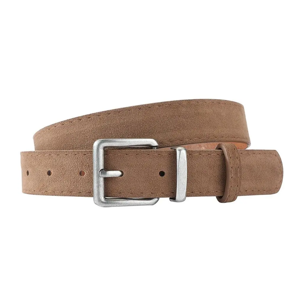 Trendy Pin Buckle Suede Leather Belt Casual Luxury Design Business Waist Belt Retro Waistband For Women