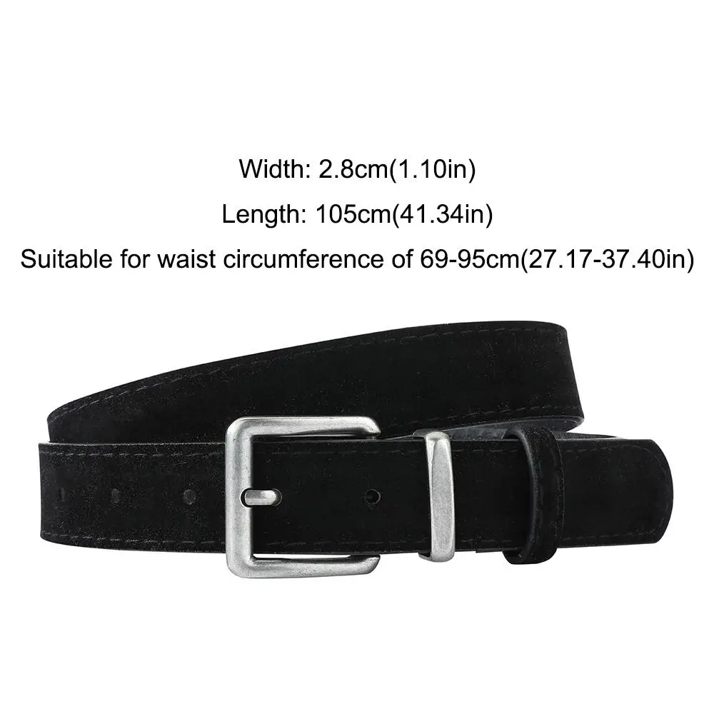 Trendy Pin Buckle Suede Leather Belt Casual Luxury Design Business Waist Belt Retro Waistband For Women