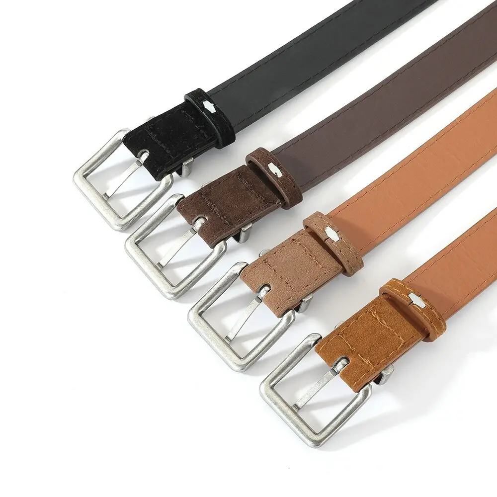 Trendy Pin Buckle Suede Leather Belt Casual Luxury Design Business Waist Belt Retro Waistband For Women