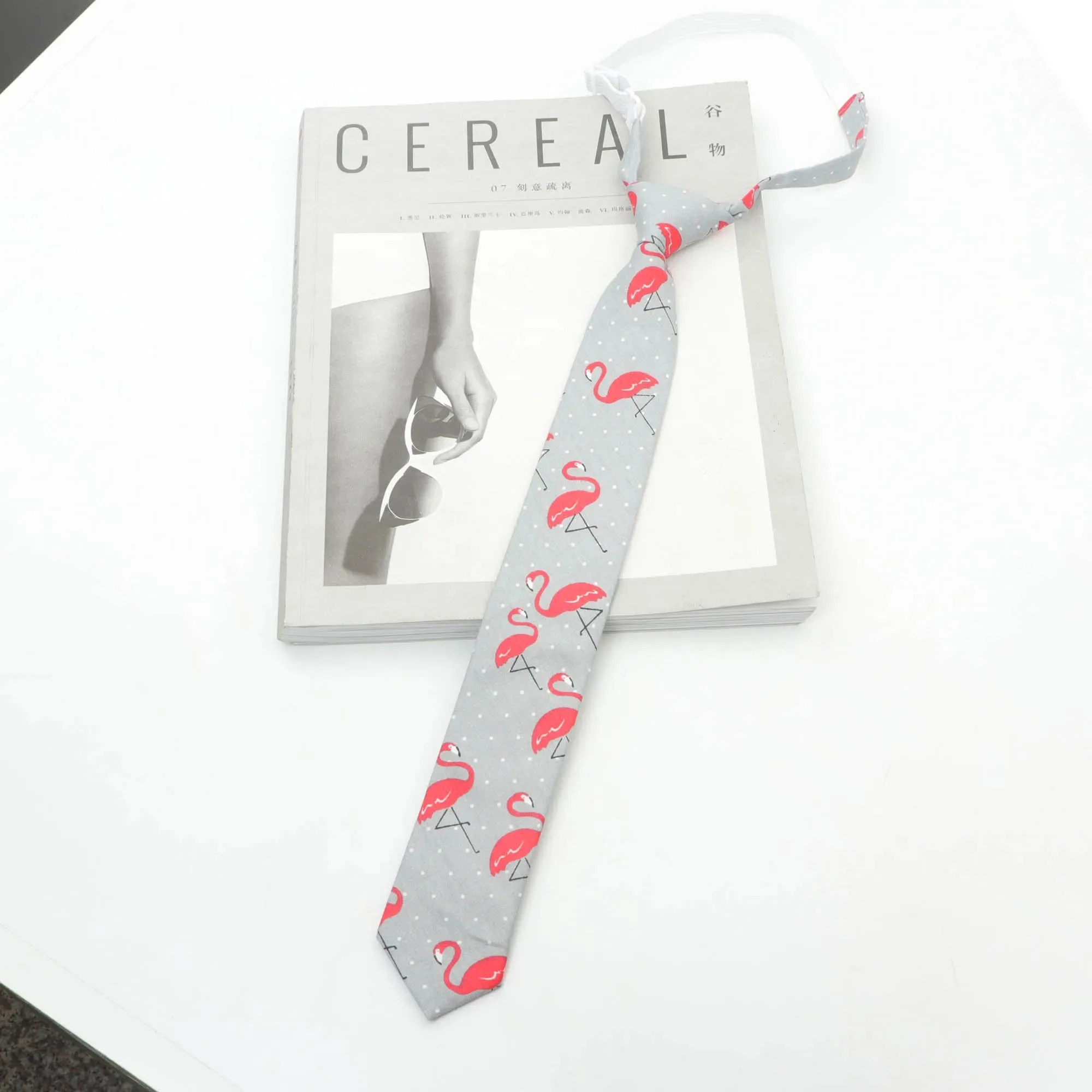 Cute Cotton Kids Necktie Casual Dog Duck Chicken Bear Pattern Children Pre Tied Neckties Skinny Ties Small Designer Cravat Tie
