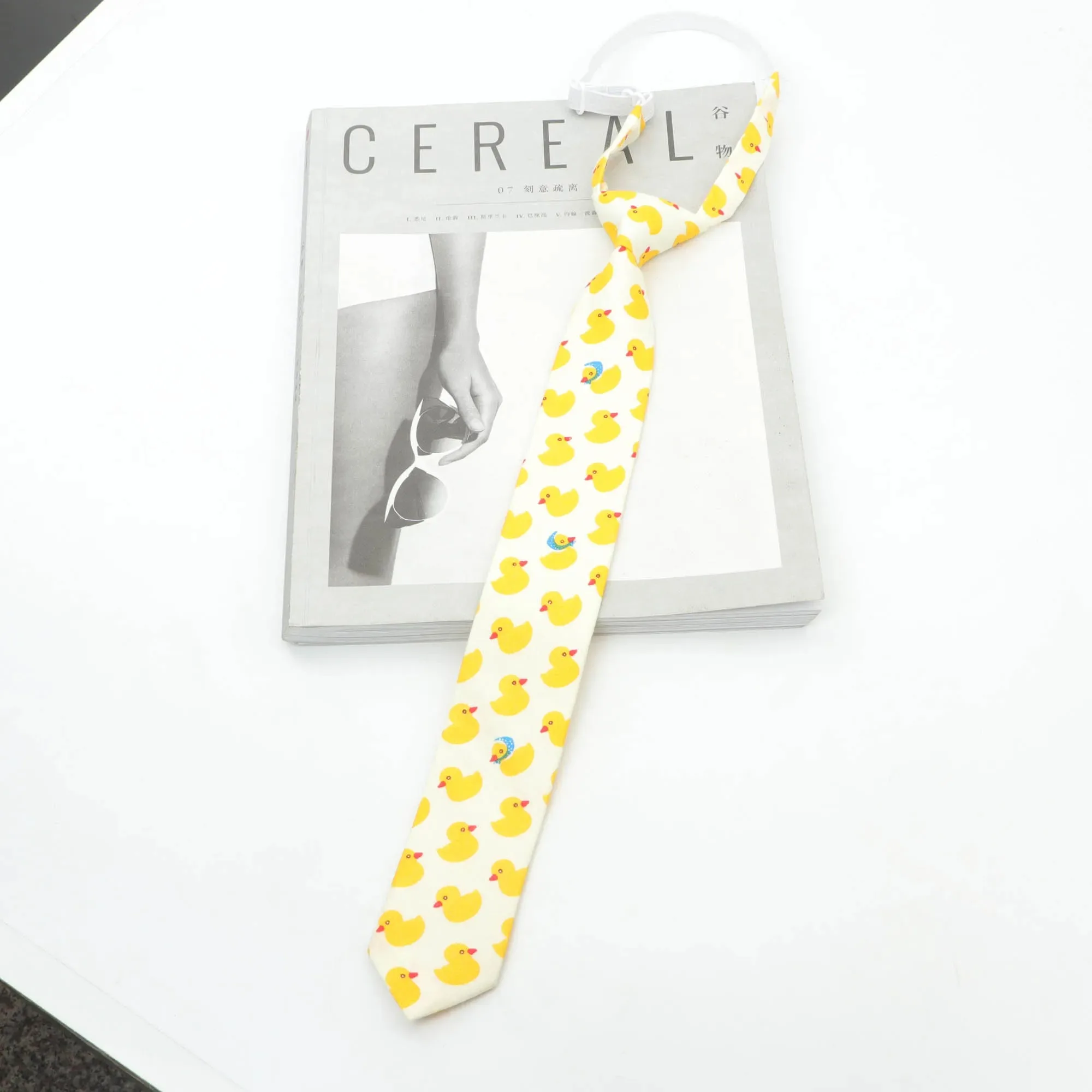 Cute Cotton Kids Necktie Casual Dog Duck Chicken Bear Pattern Children Pre Tied Neckties Skinny Ties Small Designer Cravat Tie