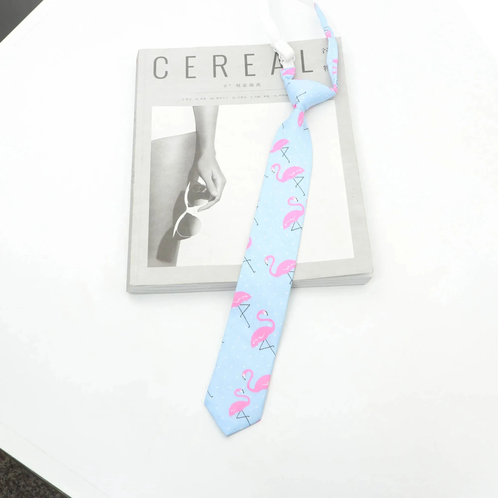Cute Cotton Kids Necktie Casual Dog Duck Chicken Bear Pattern Children Pre Tied Neckties Skinny Ties Small Designer Cravat Tie