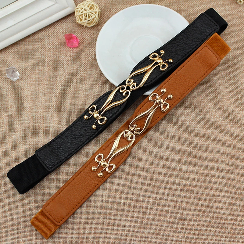 Fashion Elastic Waistband Elegant Cummerbund Women Dress Buckle Belt Strap Waist