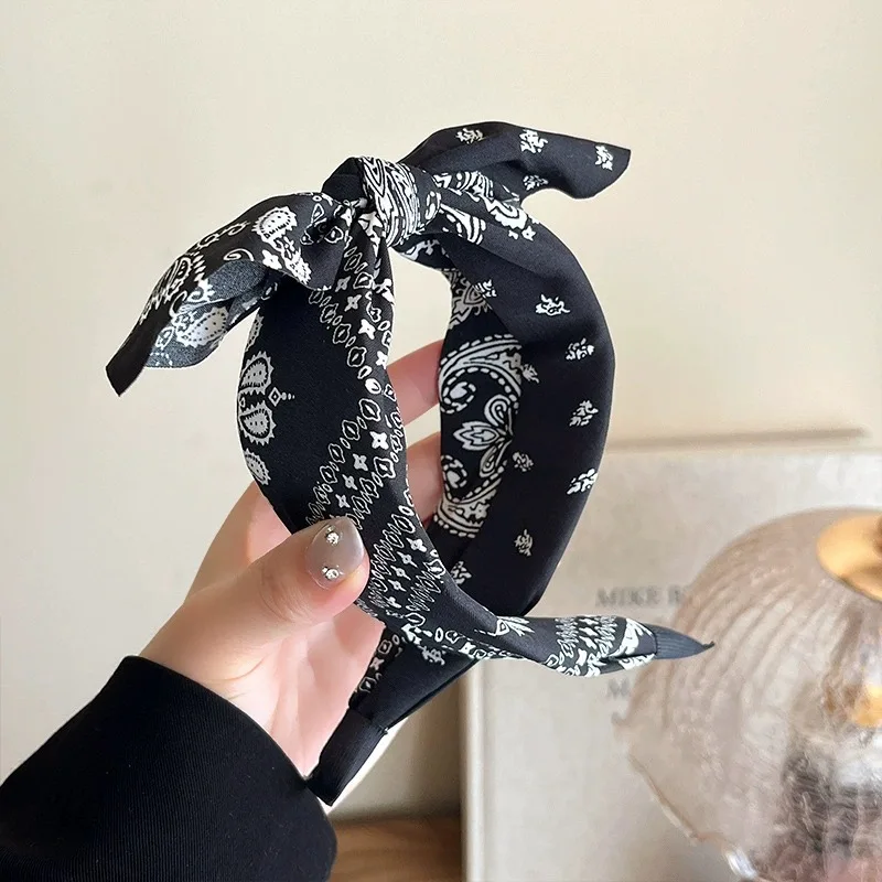 1/2pcs Elegant Fabric Wide Cashew Print Headband for Woman Bohemian Style Daily Wear Hair Band Fashion Girl Wash Face Hair Hoop