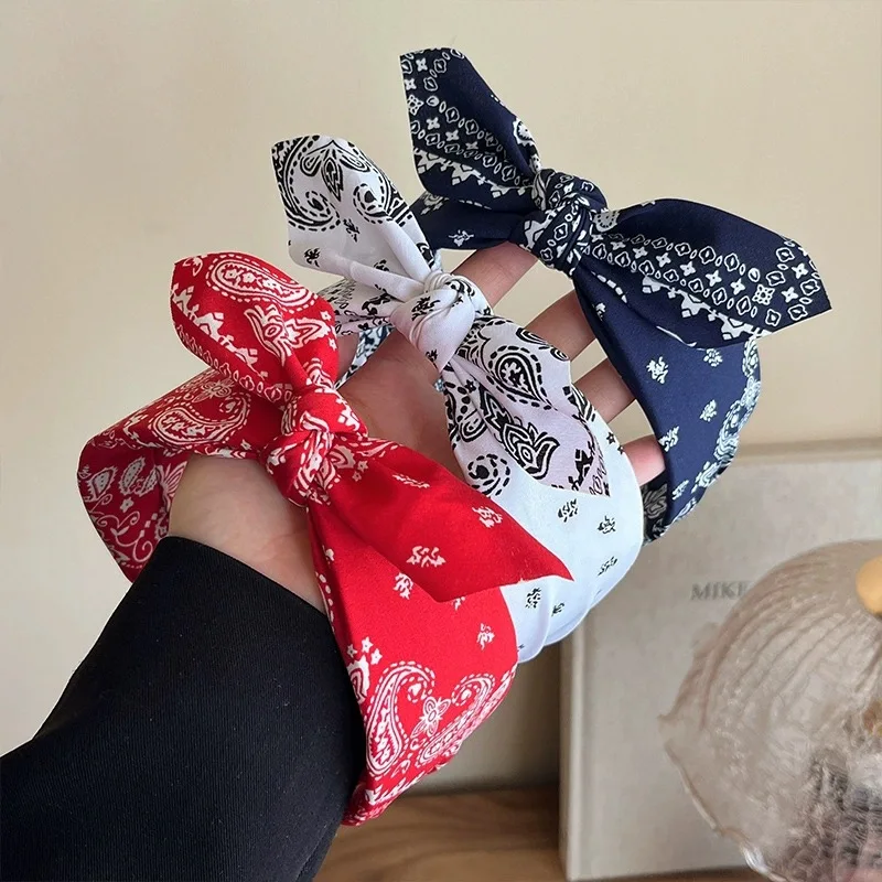 1/2pcs Elegant Fabric Wide Cashew Print Headband for Woman Bohemian Style Daily Wear Hair Band Fashion Girl Wash Face Hair Hoop