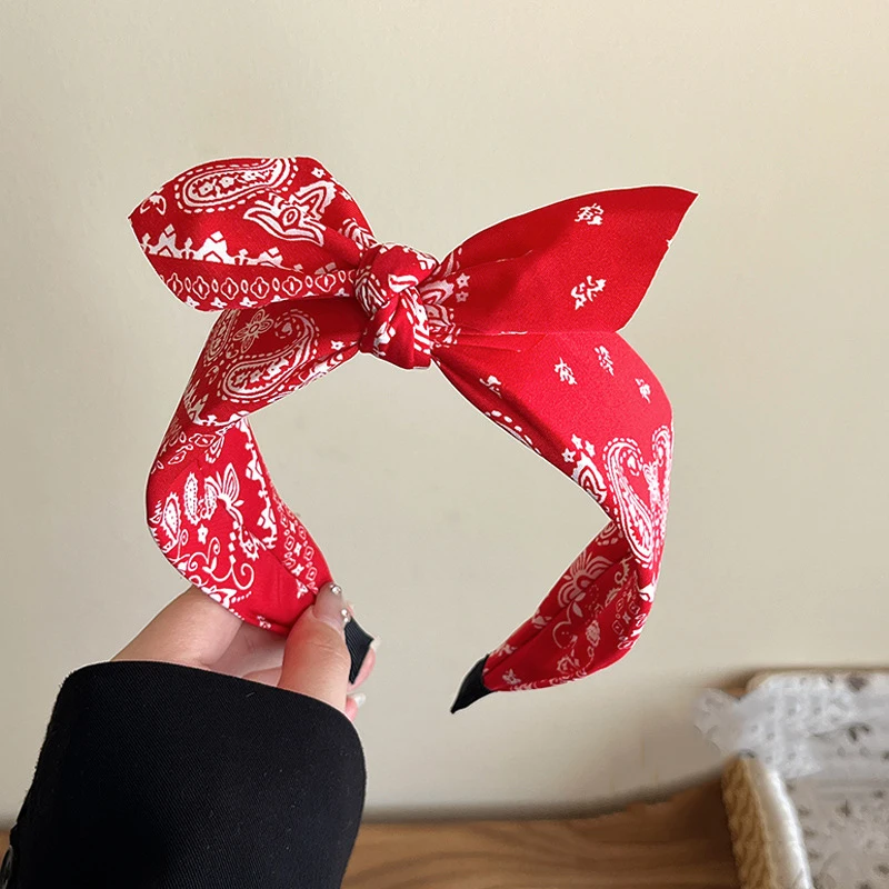 1/2pcs Elegant Fabric Wide Cashew Print Headband for Woman Bohemian Style Daily Wear Hair Band Fashion Girl Wash Face Hair Hoop