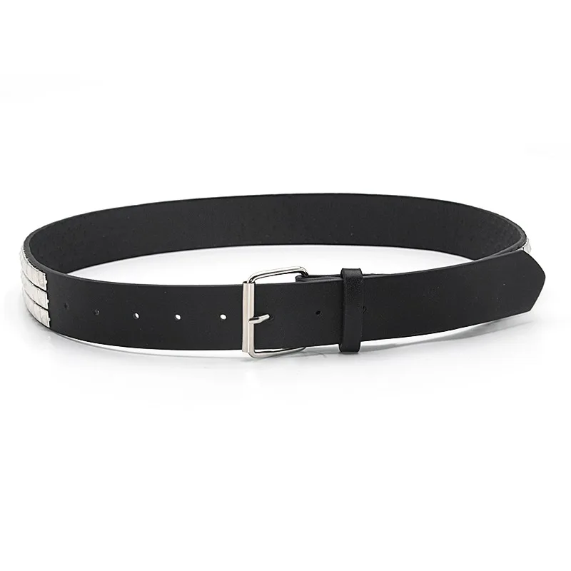 Fashion Rivet Belt Men Women's Studded Belt Punk Rock With Pin Buckle Drop Shipping Black