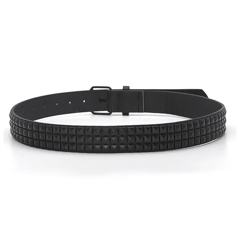 Fashion Rivet Belt Men Women's Studded Belt Punk Rock With Pin Buckle Drop Shipping Black