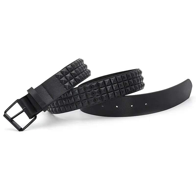 Fashion Rivet Belt Men Women's Studded Belt Punk Rock With Pin Buckle Drop Shipping Black
