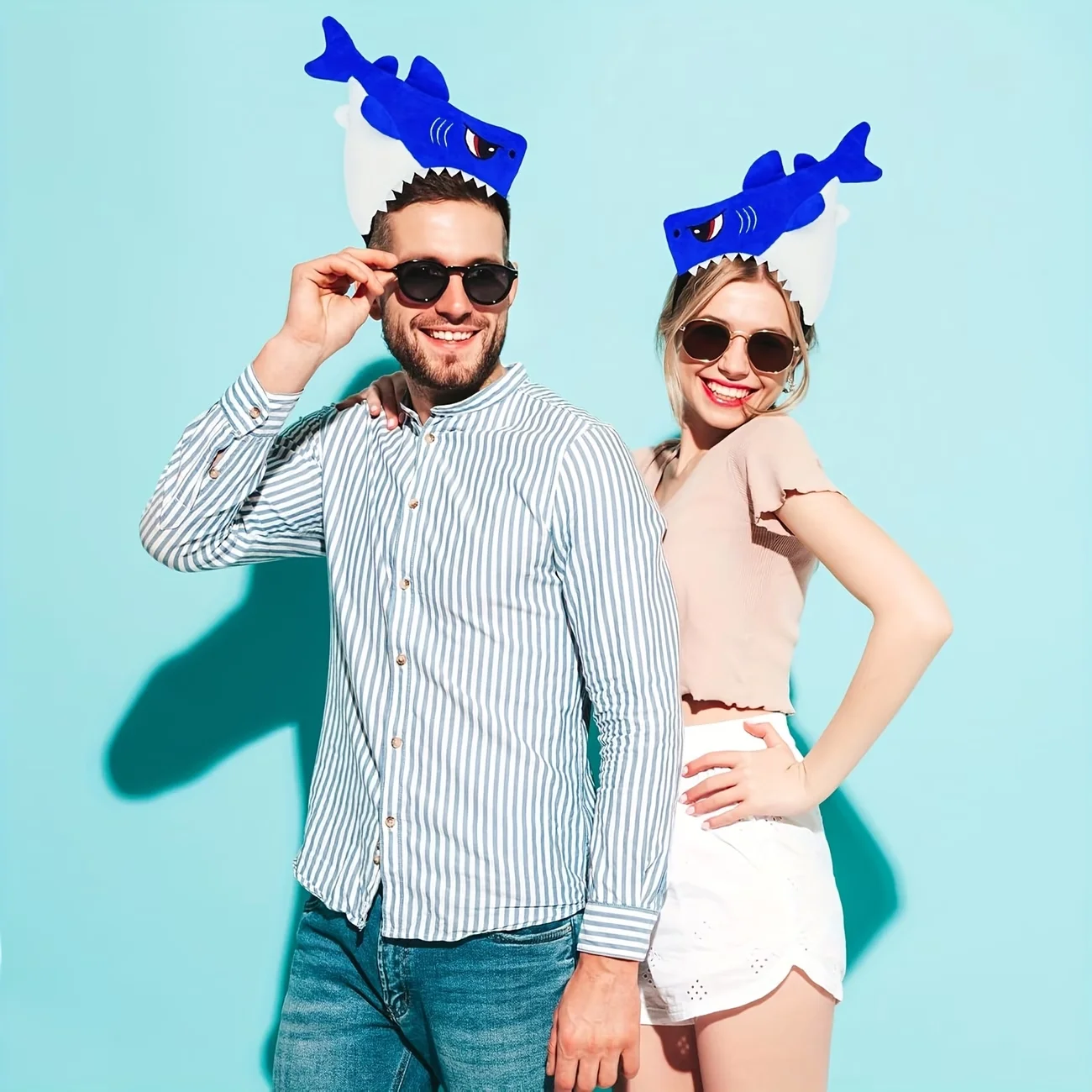 Shark Headband with Fish Tail - Durable, Comfortable and Lightweight Clothing Headwear, Suitable for Activities - Adults to Wear