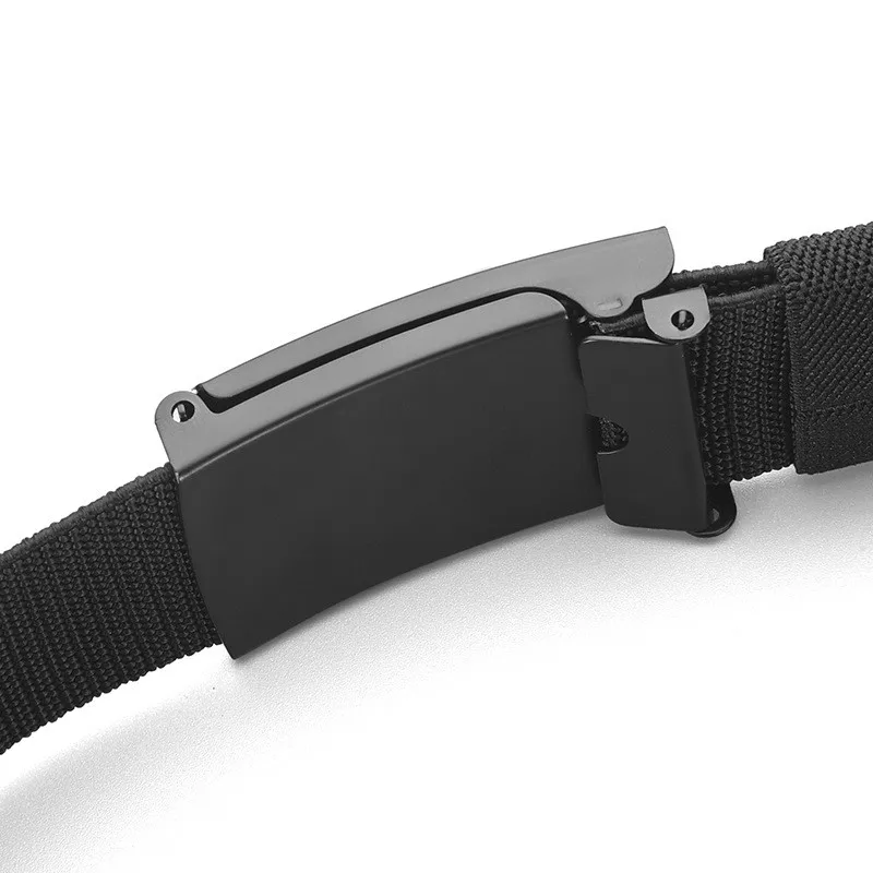 Popular smooth buckle nylon belt, woven elastic waistband, tactical outdoor military training men's jeans, versatile belt