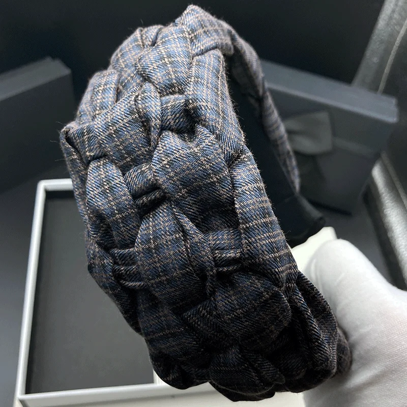 Retro Hand Woven Hair Clip, Women's High Skull Top Shopping Headband, Hair Accessories, Pressed Hair, Face Wash Headband